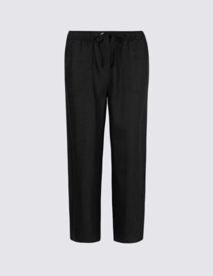 Pure Linen Beach Cropped Trousers